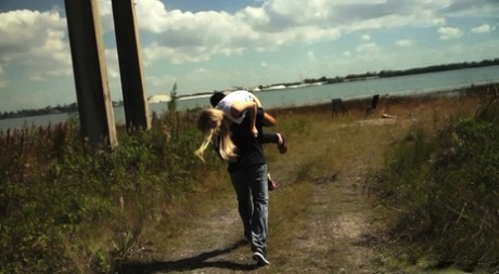 Lost blonde teen is taken into the woods for hardcore sex with her captor 96384132