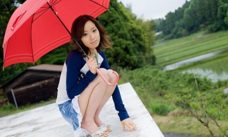 Pretty Japanese teen Jun Kiyomi reveals her pretty bra during non-nude action 66353380