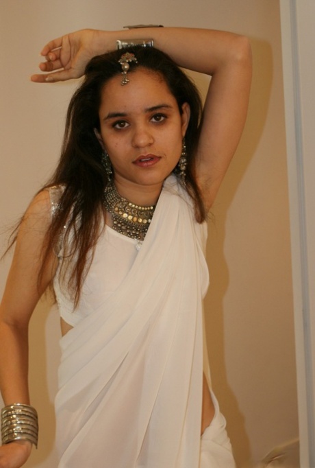 Young looking Indian cutie Juicy Jasmine exposes her small boobs in panties 84736510
