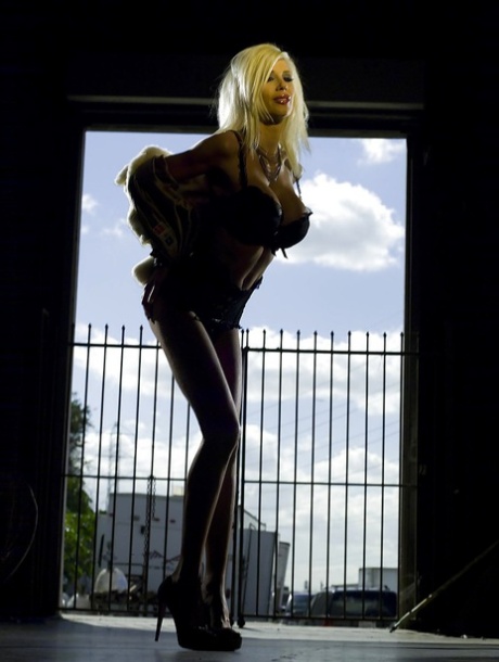 Blonde bombshell on high heels Puma Swede revealing her gorgeous curves 34215263